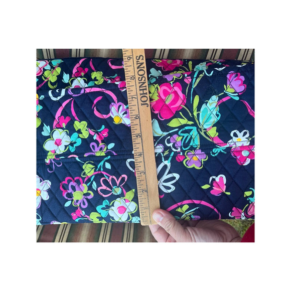 Vera Bradley Tote, Dark Blue with Floral Design, Large - Picture 11 of 11